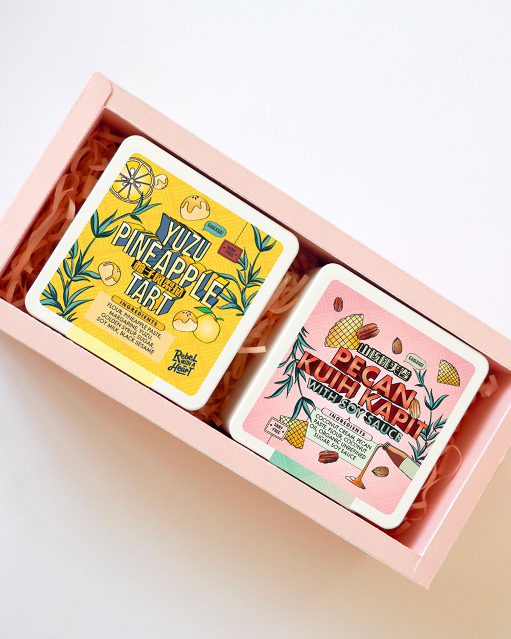 Duo petite - Yuzu Pineapple Tart + Pecan Kuih Kapit