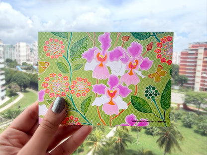 Batik-inspired florals (A6 card)