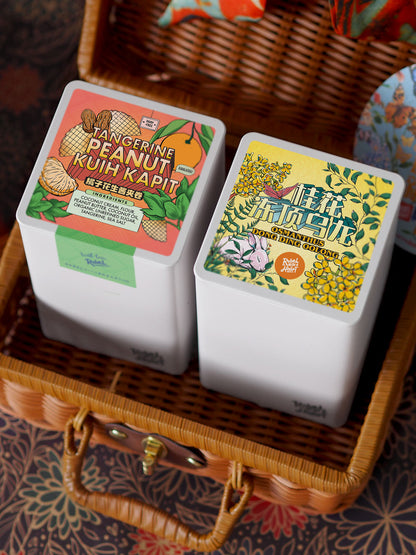 Standard Twin Set: Tangerine Peanut Kuih Kapit + Osmanthus Dong Ding Oolong